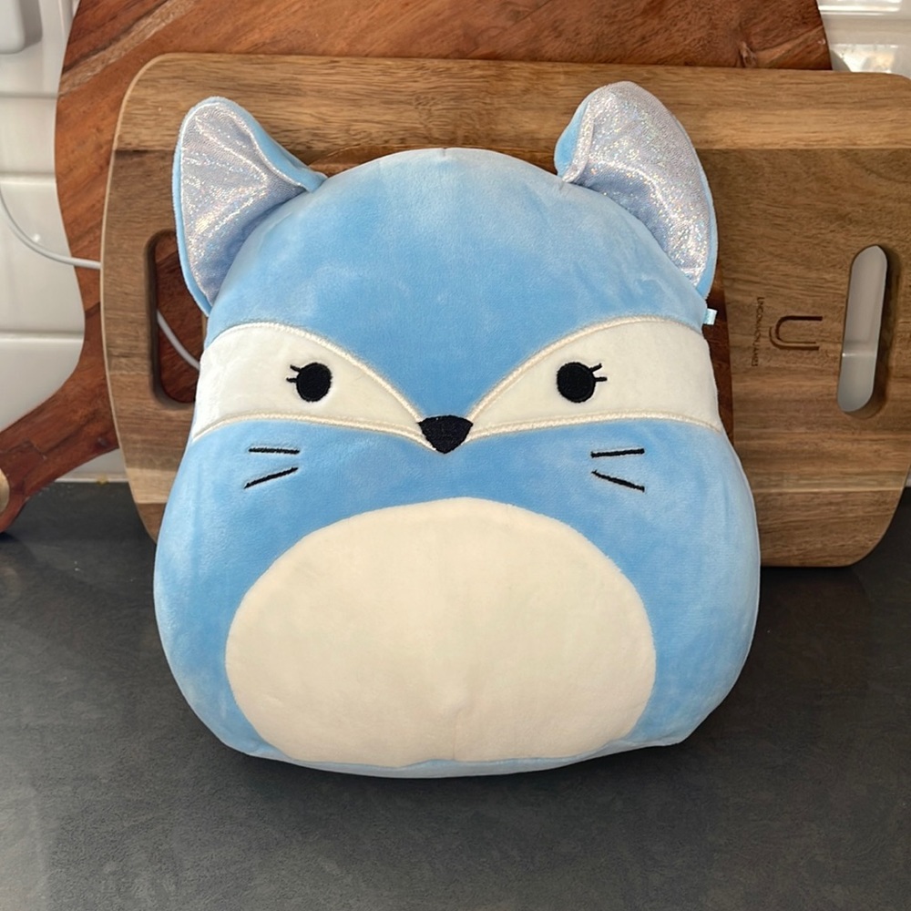 Squishmallow 10” Kendra The Fox Light Blue Plush Sparkly Ears NWOT